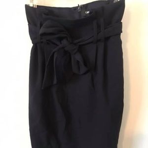 Express Navy pencil skirt with tie belt
